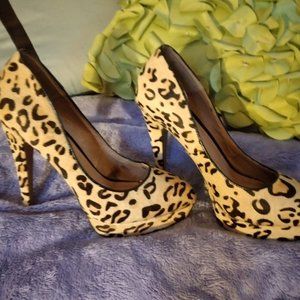 Aldo calf hair leopard print stilettos NWOT